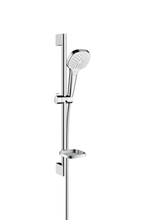 Hansgrohe-HG-Brausenset-Croma-Select-E-Vario-Unica-650mm-weiss-chrom-mit-Seifenschale-26586400 gallery number 1